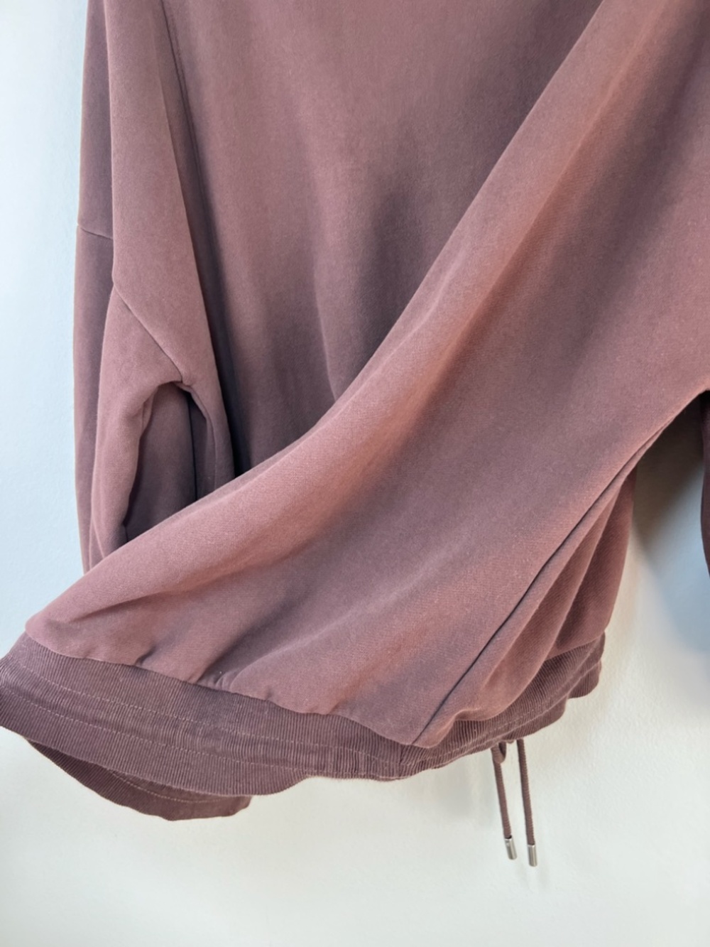 Nap Oversized Mock Neck Sweatshirt Brown Pullover High-Low Pocket Loungewear Sm - Picture 11 of 15
